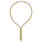 14K Polish/Texture/Dia-cut Fancy Drop Necklace