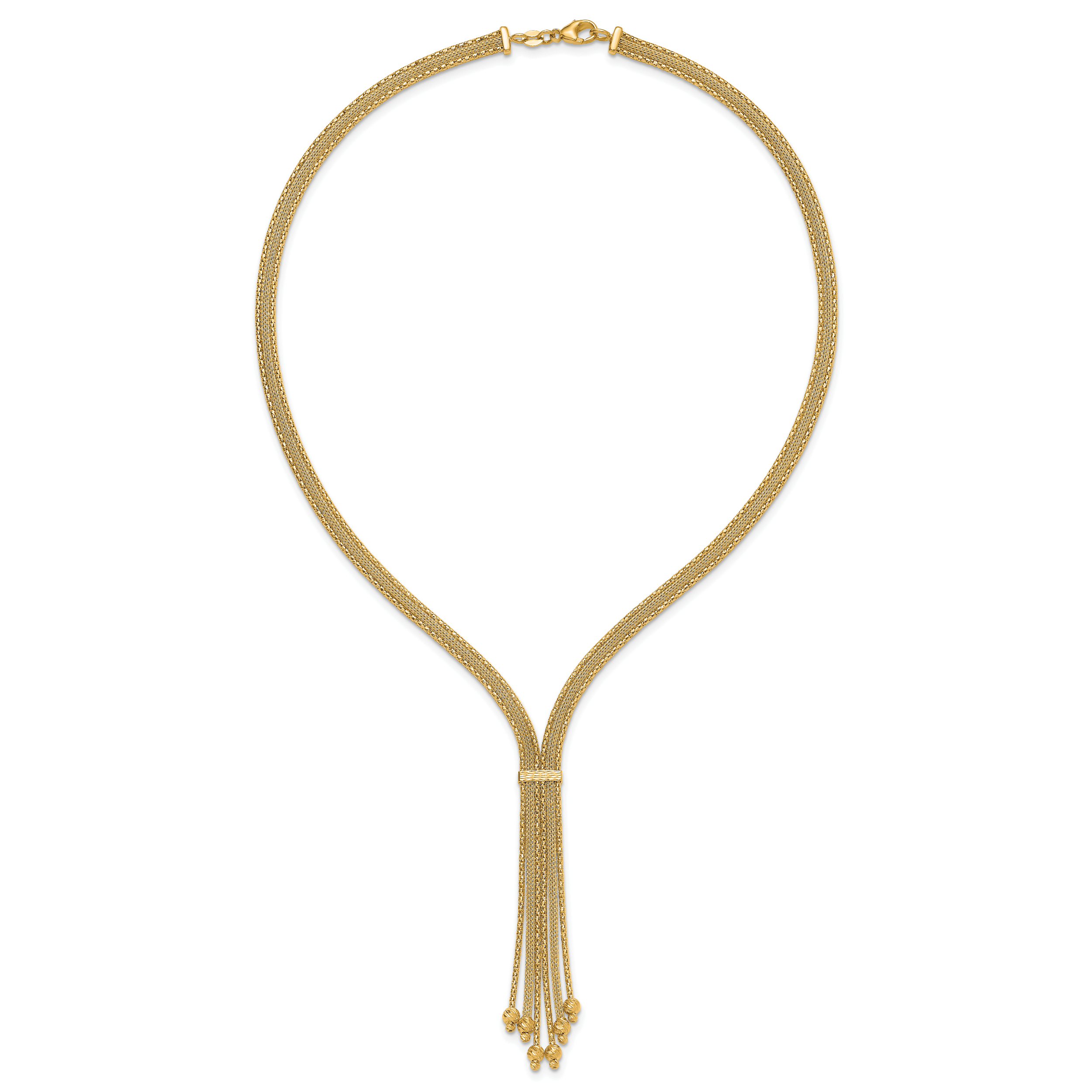 14K Polish/Texture/Dia-cut Fancy Drop Necklace