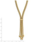 14K Polish/Texture/Dia-cut Fancy Drop Necklace