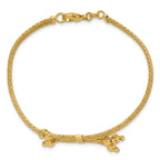 14K Polish/Texture/Dia-cut Fancy Bracelet
