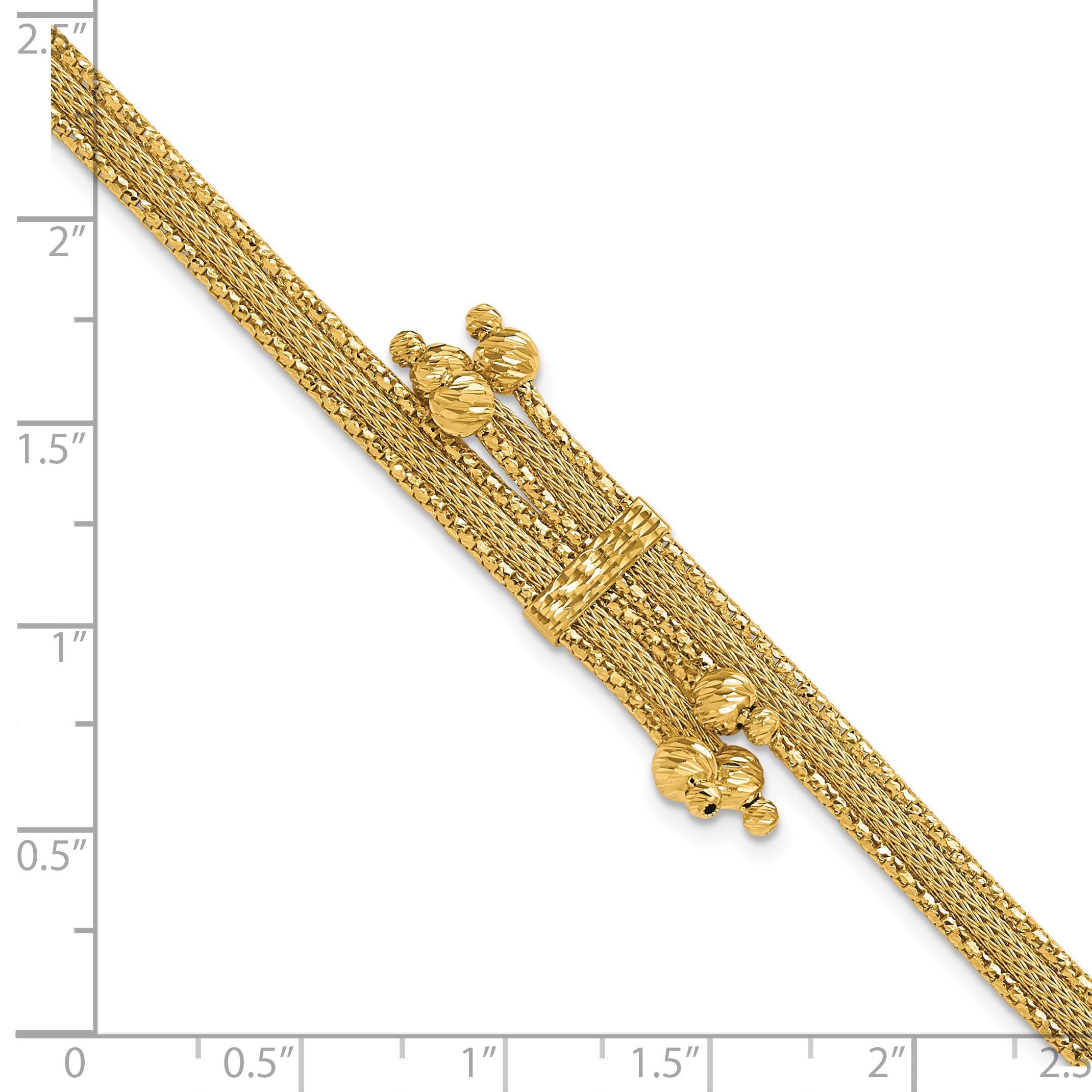 14K Polish/Texture/Dia-cut Fancy Bracelet