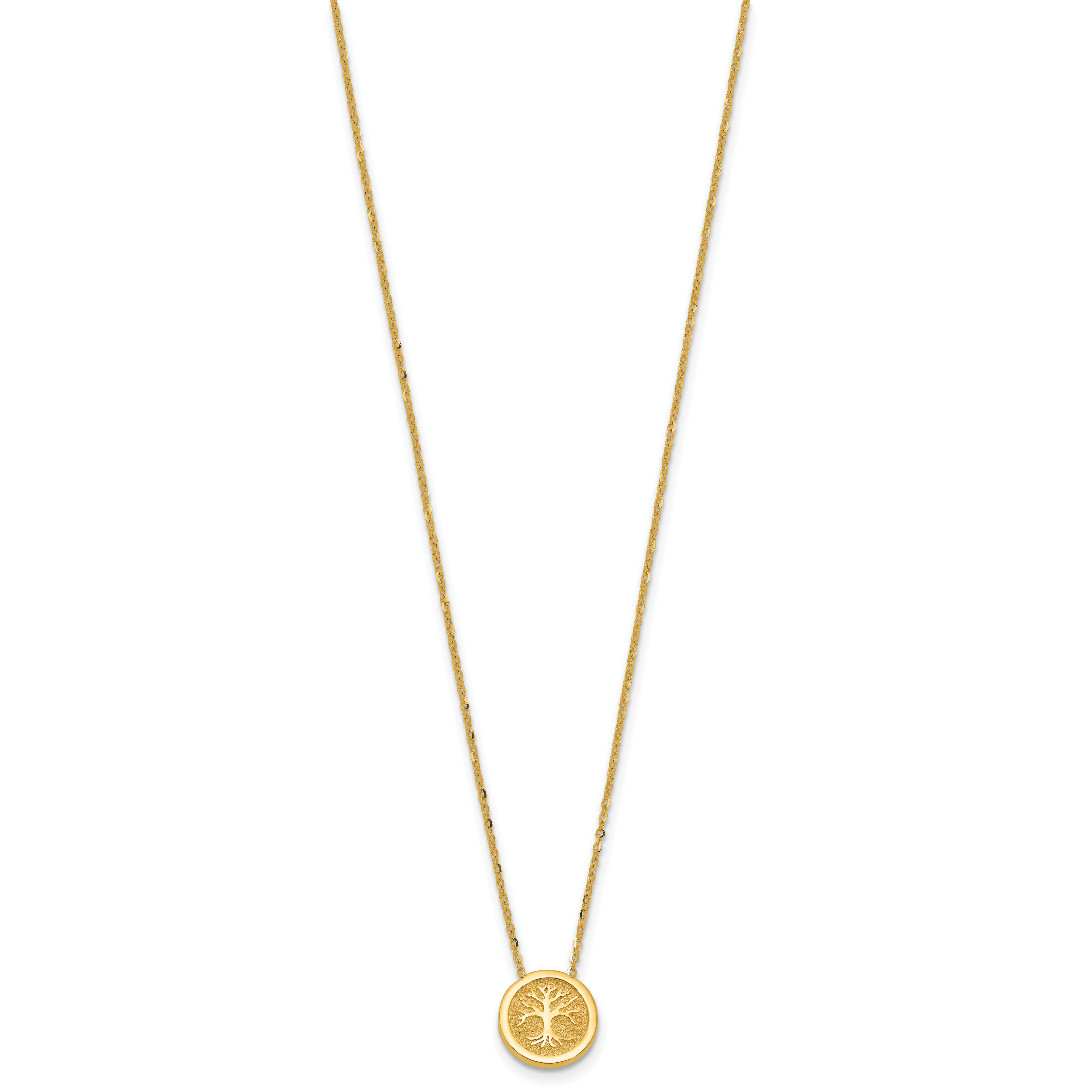 14K Polished and Satin Tree of Life Necklace Secondary image