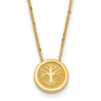 14K Polished and Satin Tree of Life Necklace