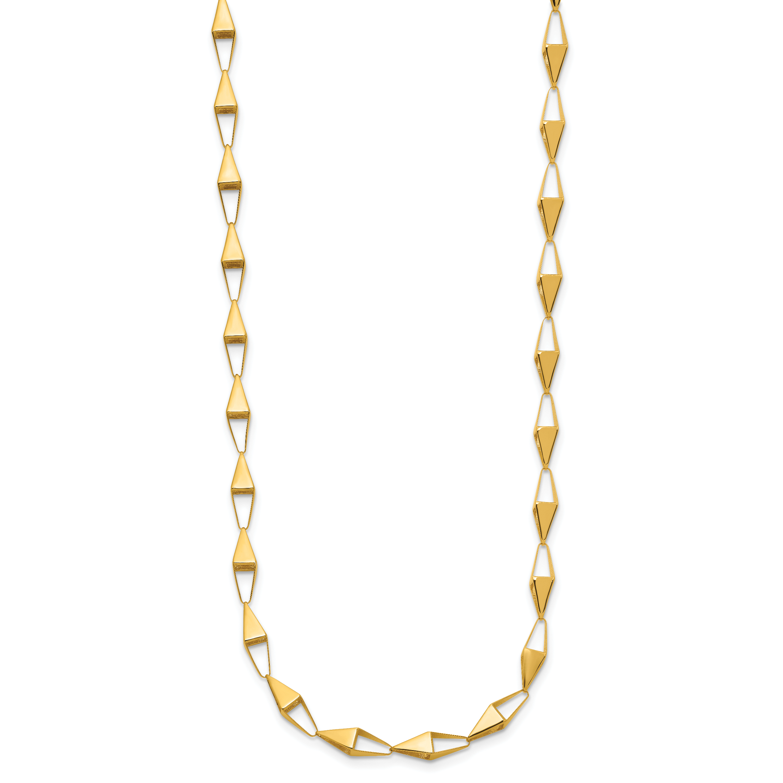14K Polished Geometric Link Necklace Secondary image