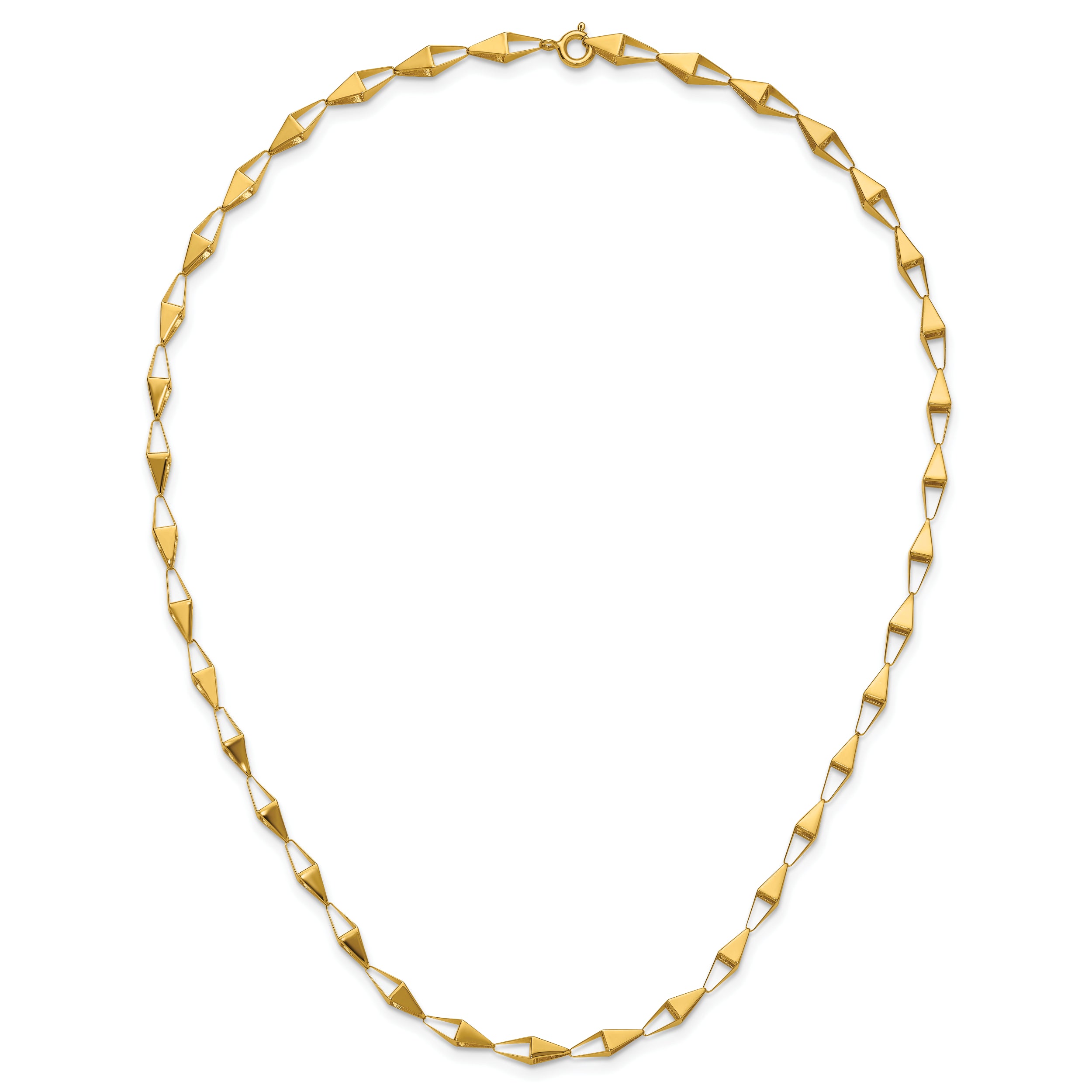 14K Polished Geometric Link Necklace