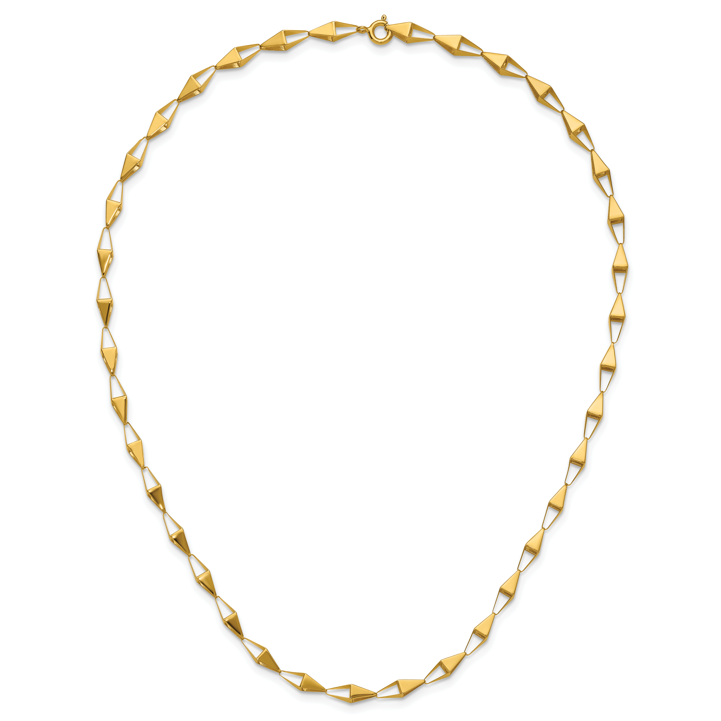 14K Polished Geometric Link Necklace