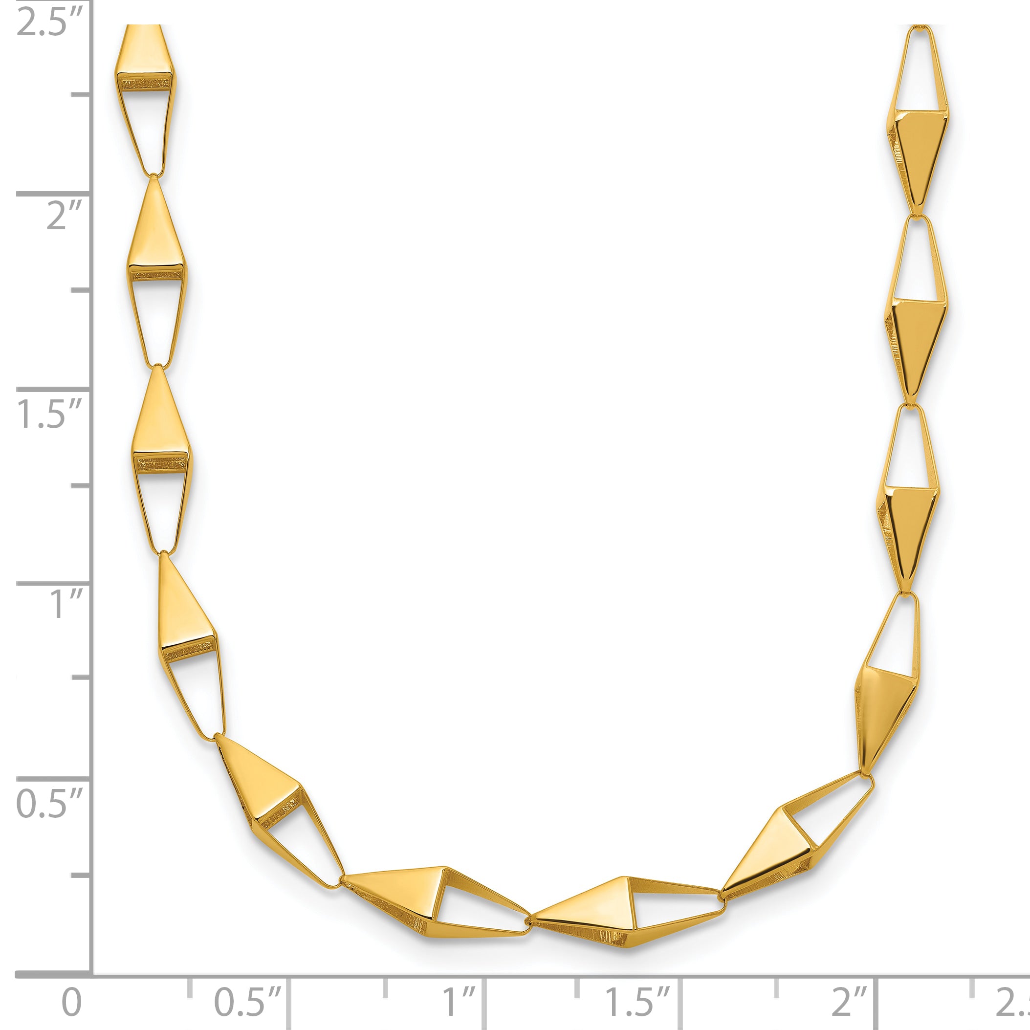 14K Polished Geometric Link Necklace