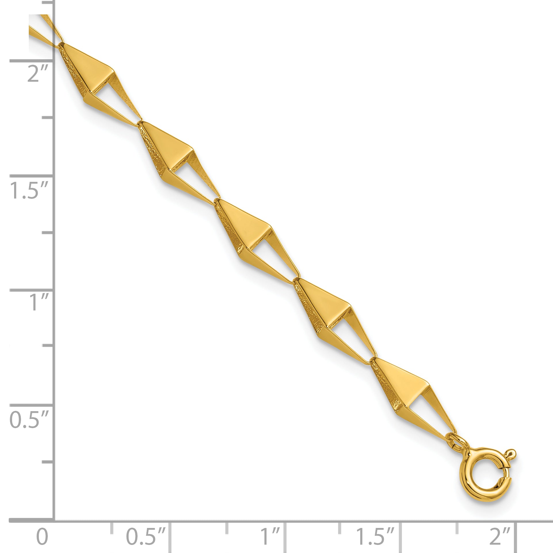 14K Polished Geometric Link Bracelet
