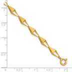14K Polished Geometric Link Bracelet