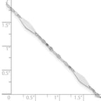 14K White Gold Polished Anklet, 10 in