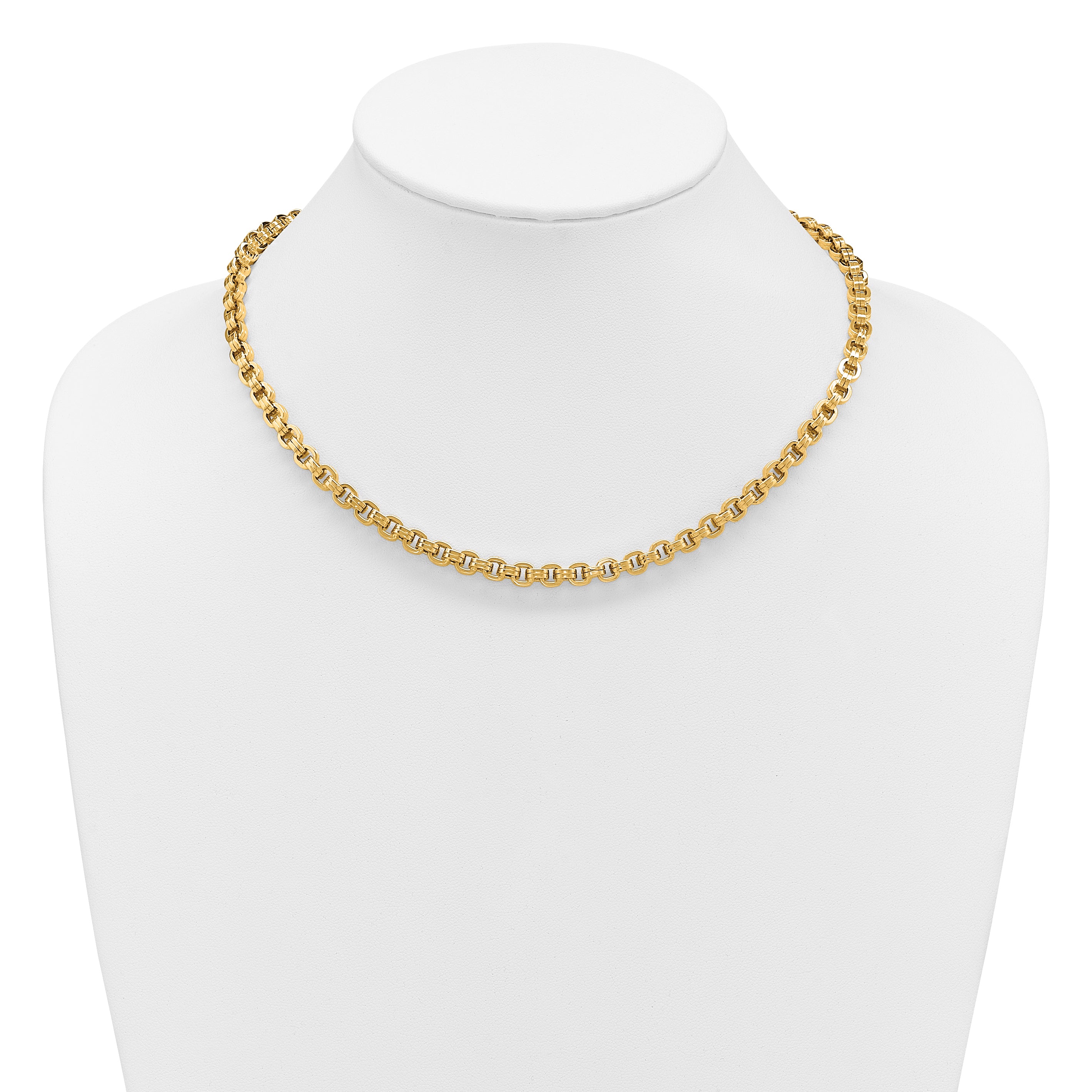 14K Polished Fancy Link Necklace