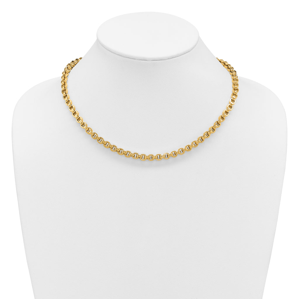 14K Polished Fancy Link Necklace