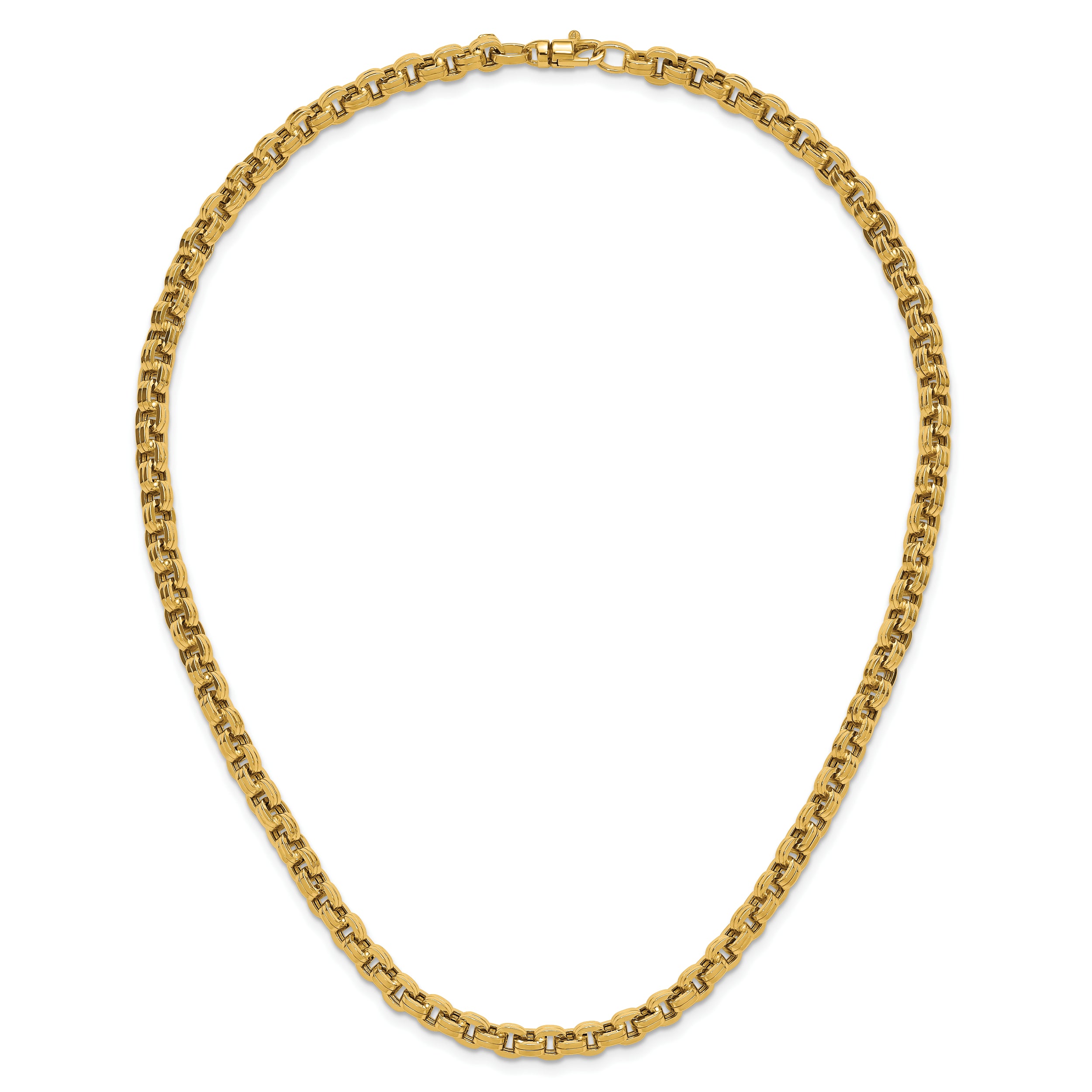 14K Polished Fancy Link Necklace