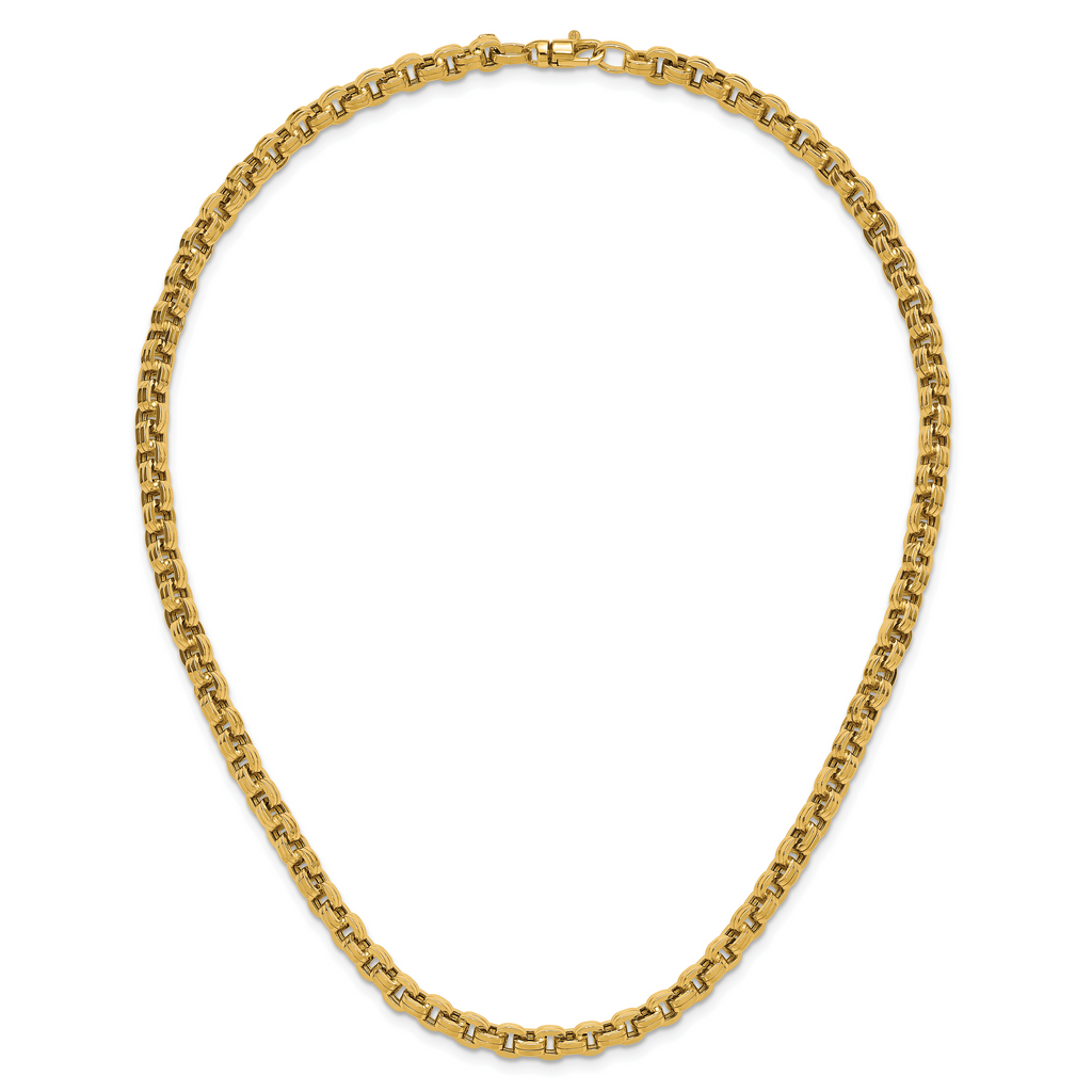 14K Polished Fancy Link Necklace