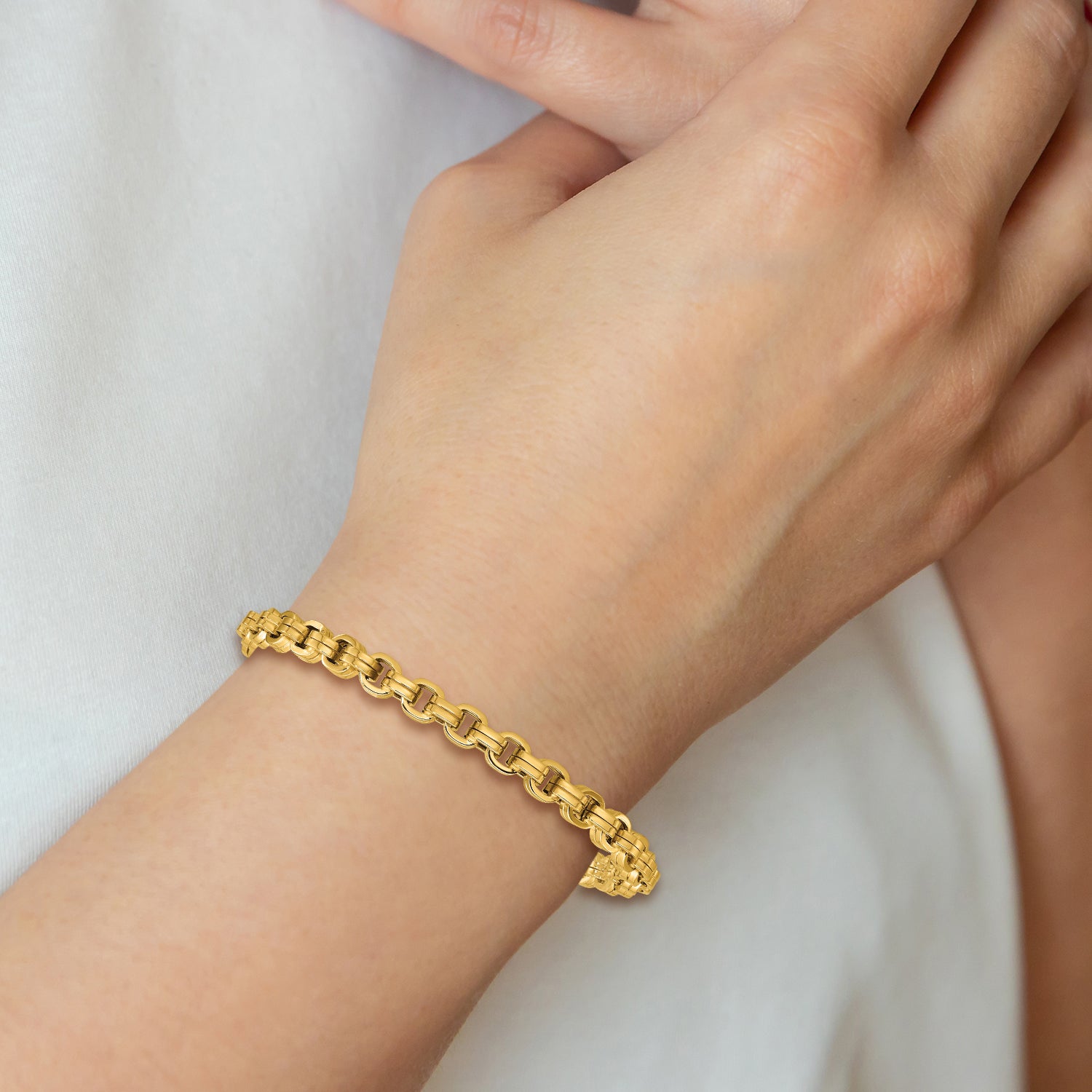 14K Polished Fancy Link Bracelet