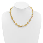 14K Polished Fancy Circle and Rope Link Necklace