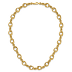 14K Polished Fancy Circle and Rope Link Necklace