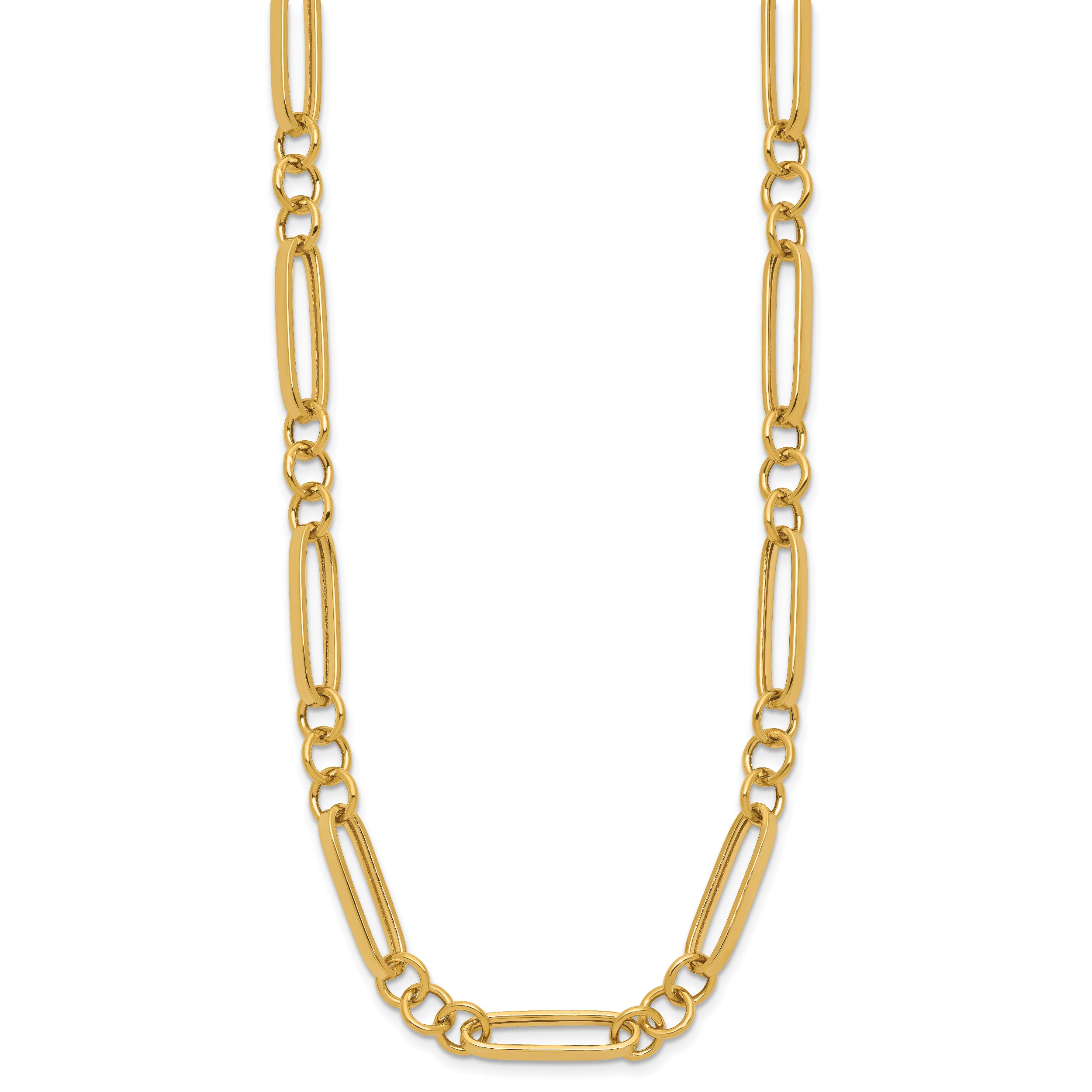 14K Polished Fancy Link Necklace
