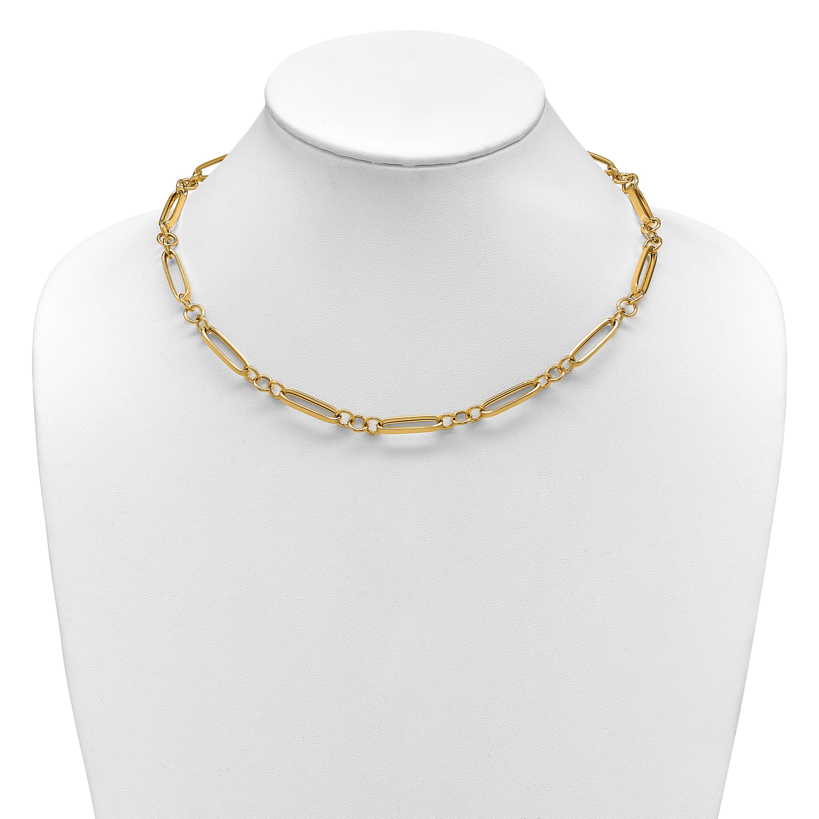 14K Polished Fancy Link Necklace