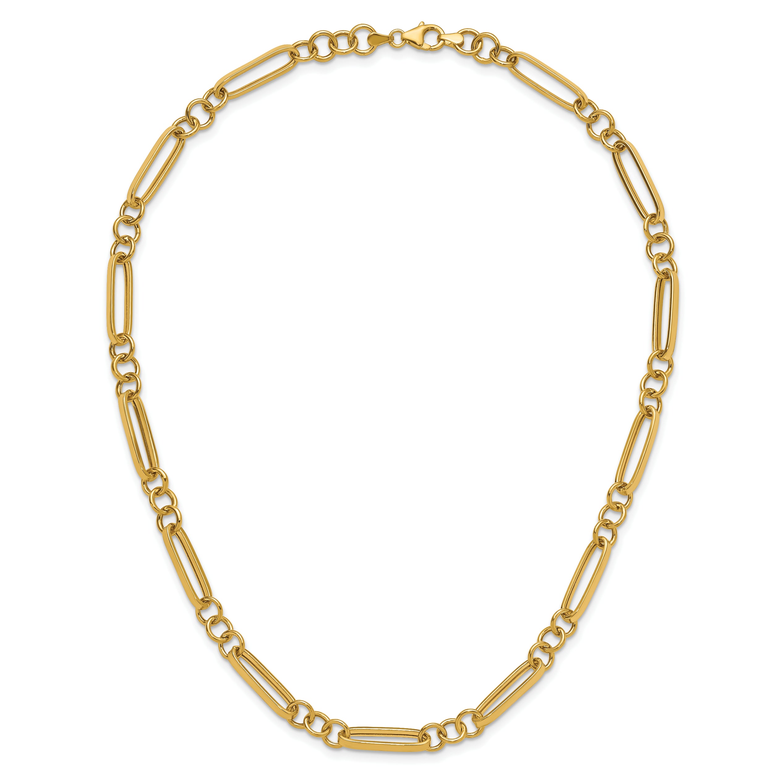 14K Polished Fancy Link Necklace