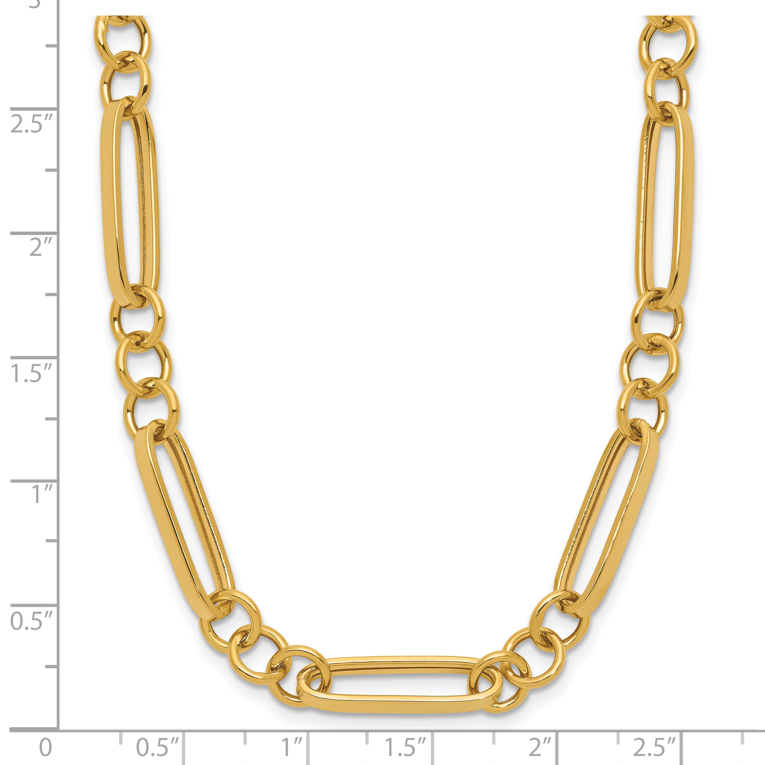 14K Polished Fancy Link Necklace