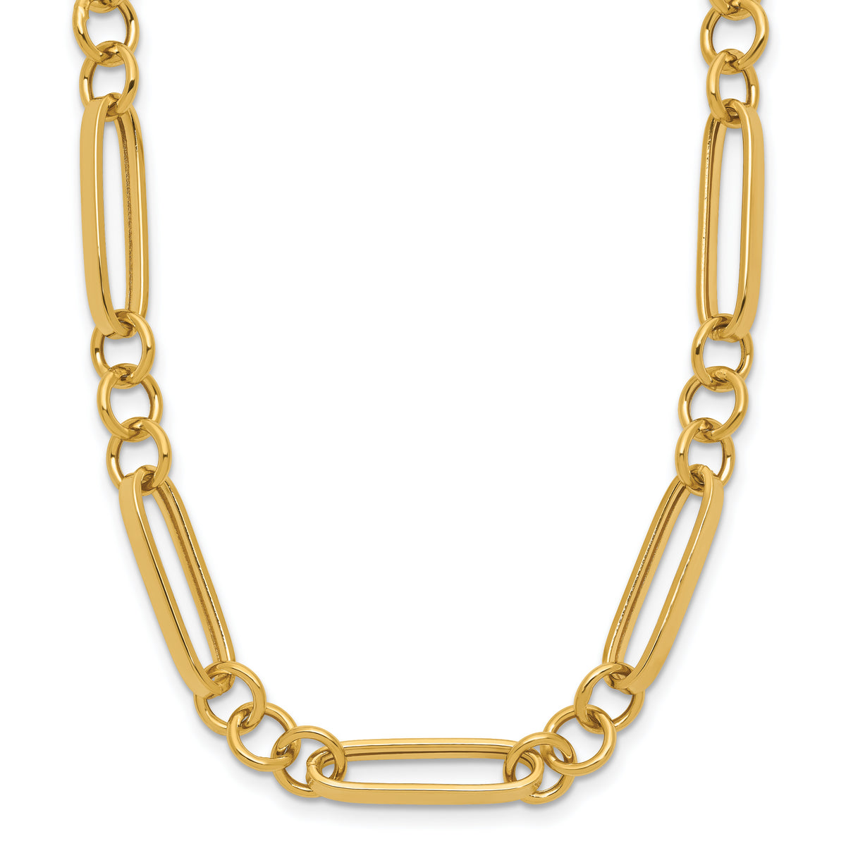 14K Polished Fancy Link Necklace