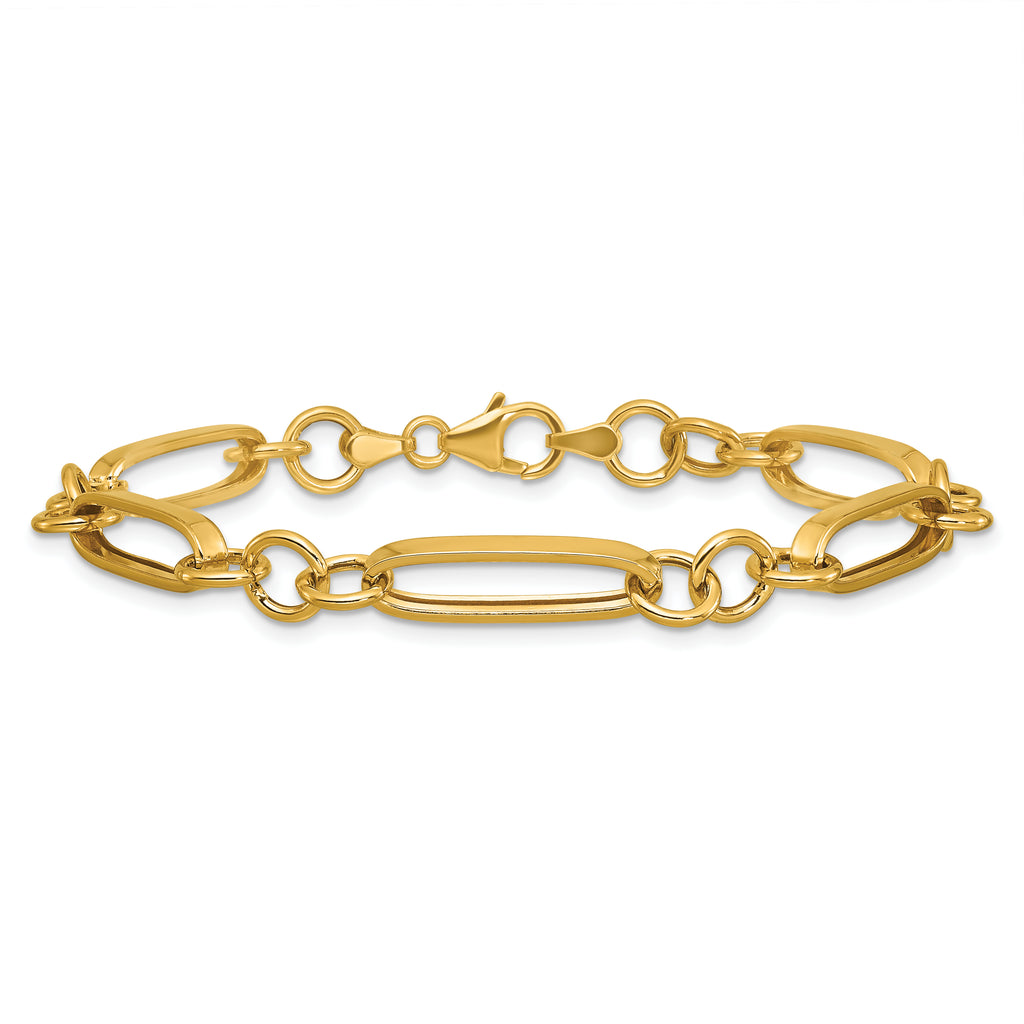 14K Polished Fancy Link Bracelet