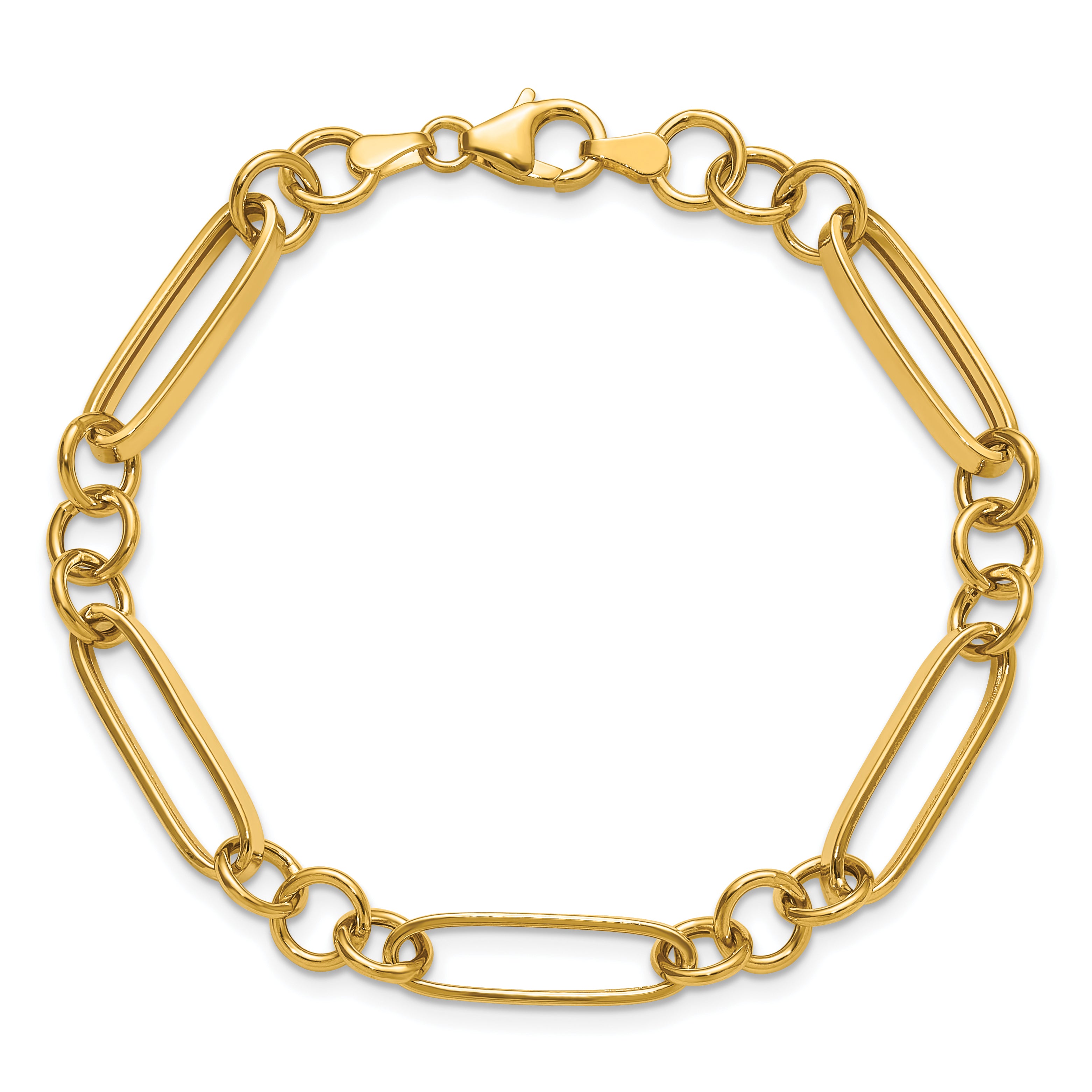 14K Polished Fancy Link Bracelet