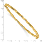 14K Polished Beaded Hinged Bangle