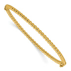 14K Polished Beaded Hinged Bangle