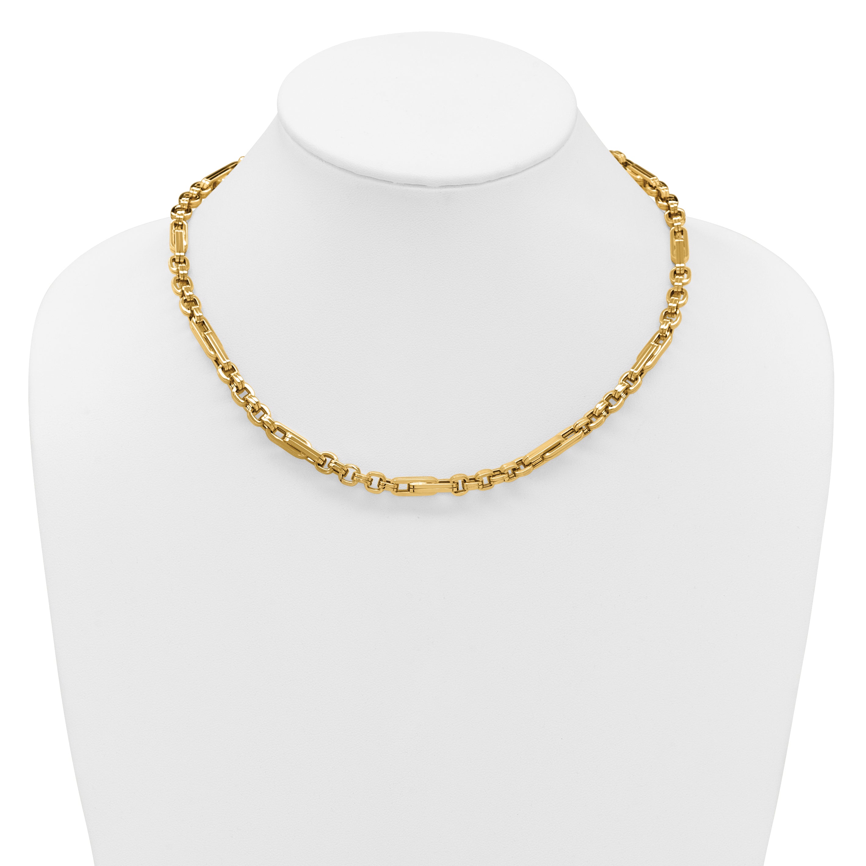14K Polished Fancy Link Necklace