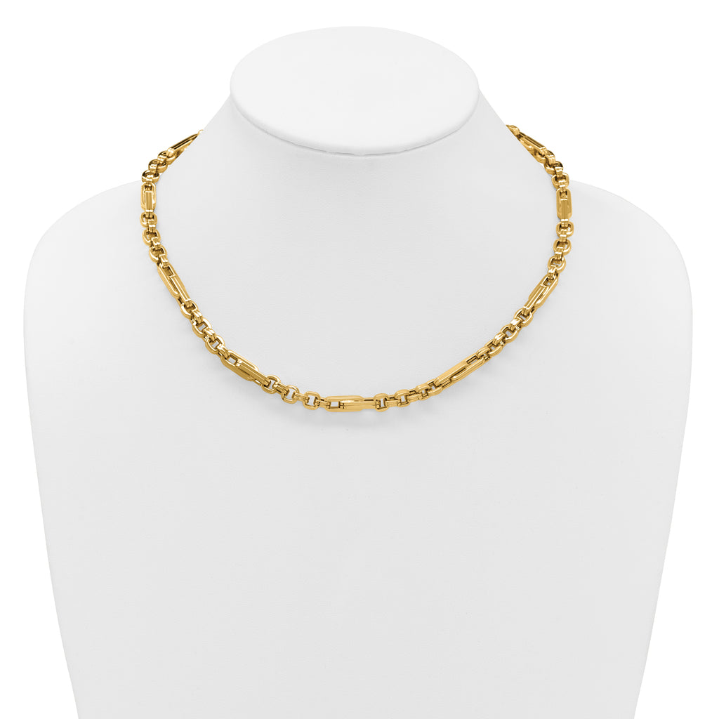 14K Polished Fancy Link Necklace