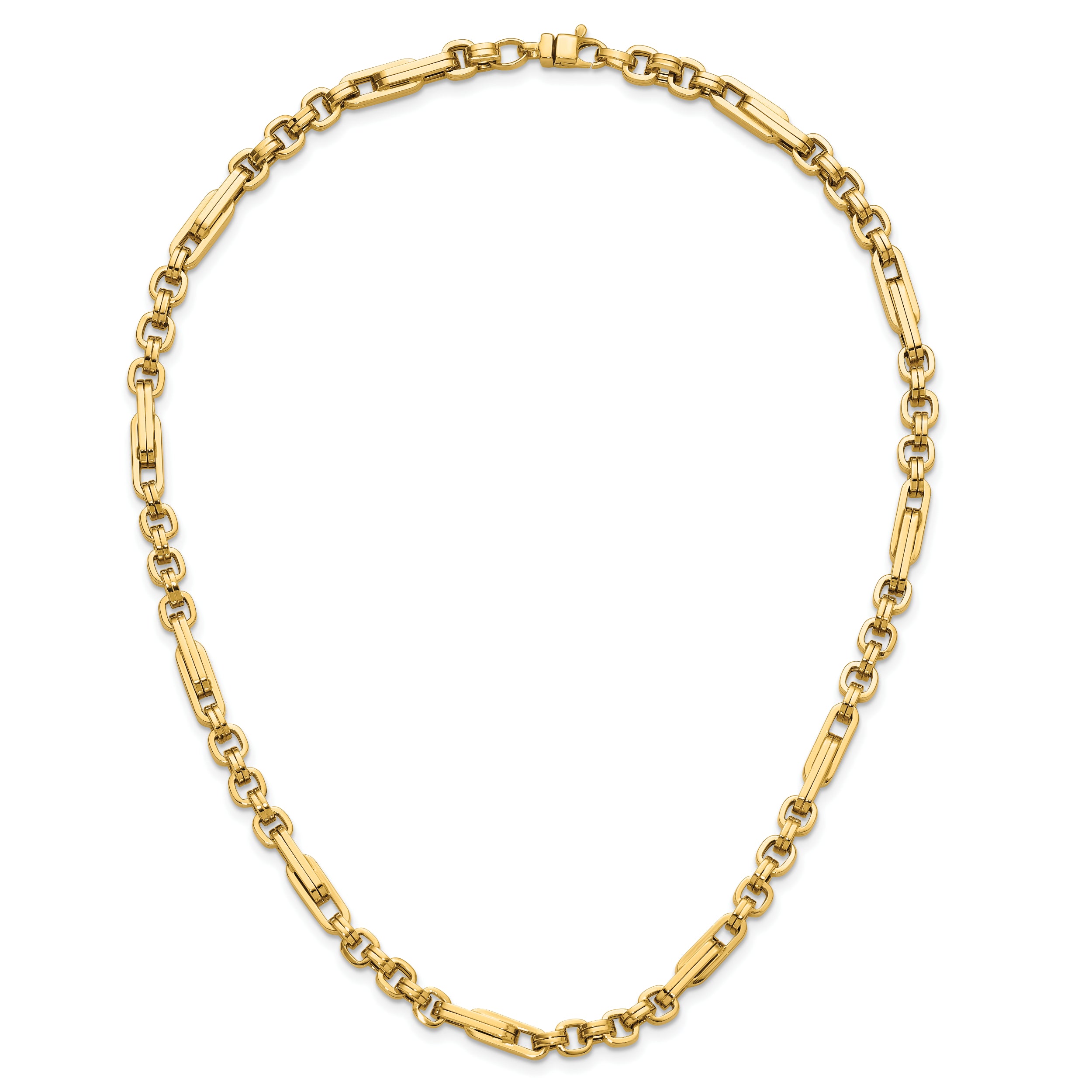 14K Polished Fancy Link Necklace