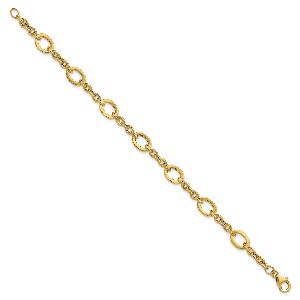 14K Polished Fancy Link Bracelet
