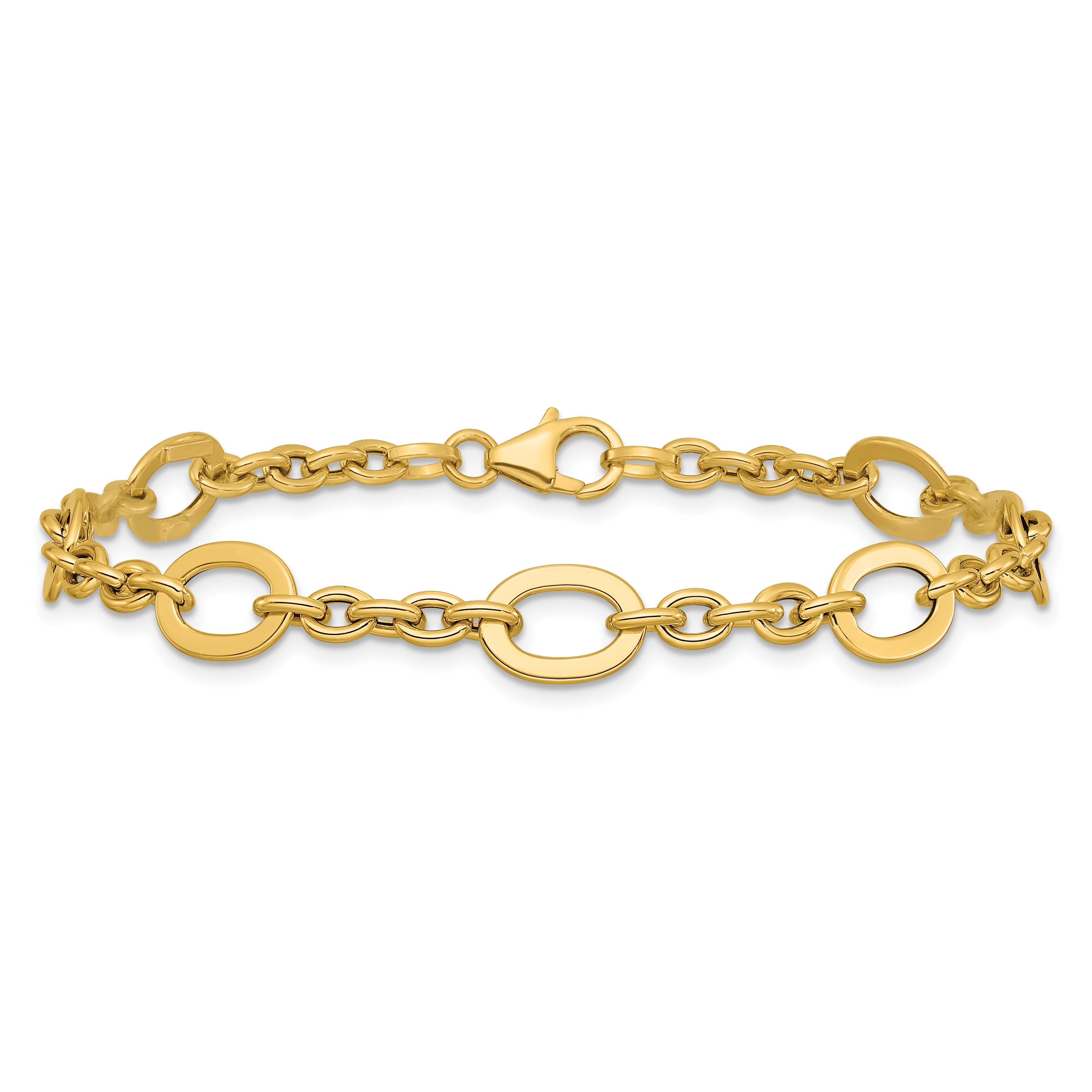 14K Polished Fancy Link Bracelet