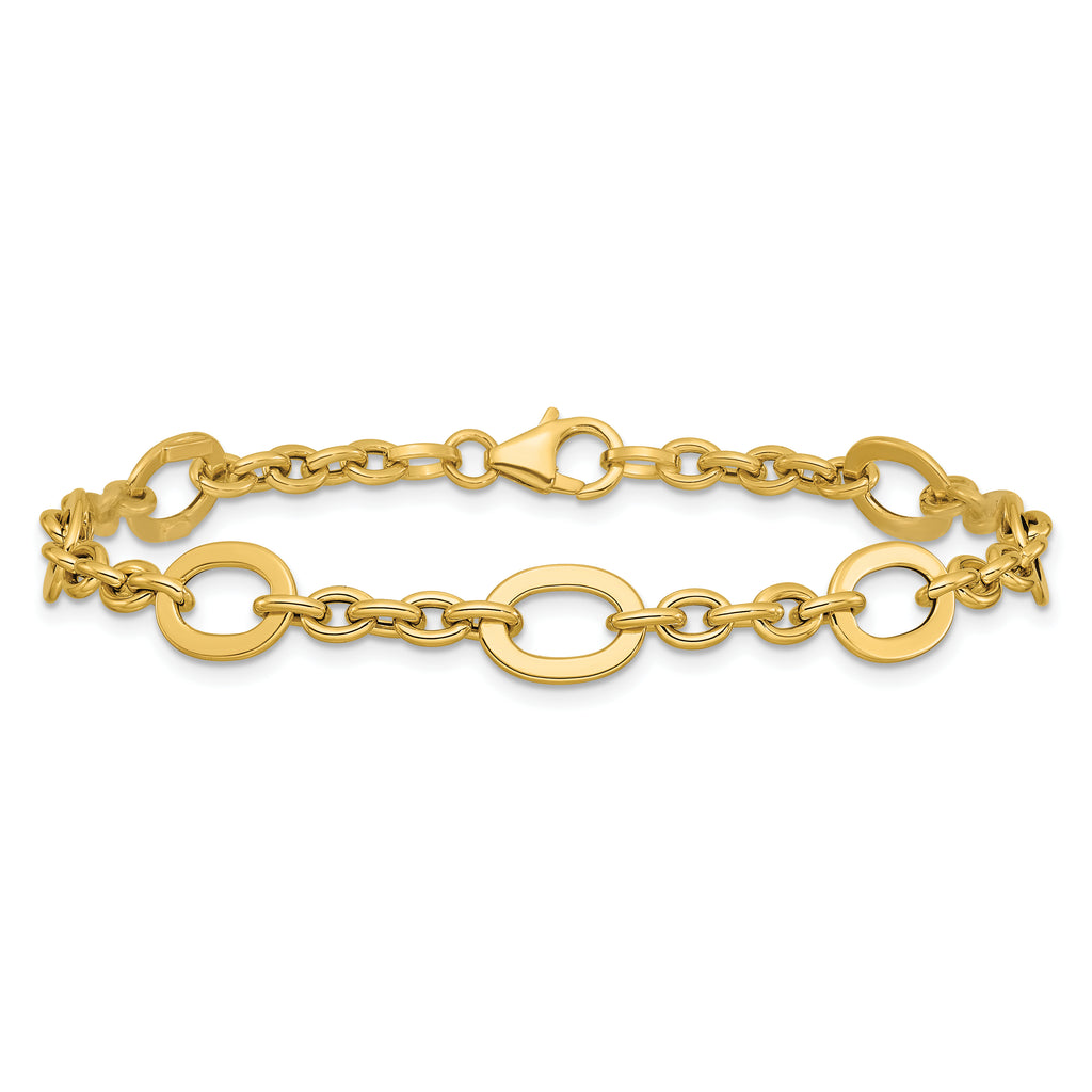 14K Polished Fancy Link Bracelet