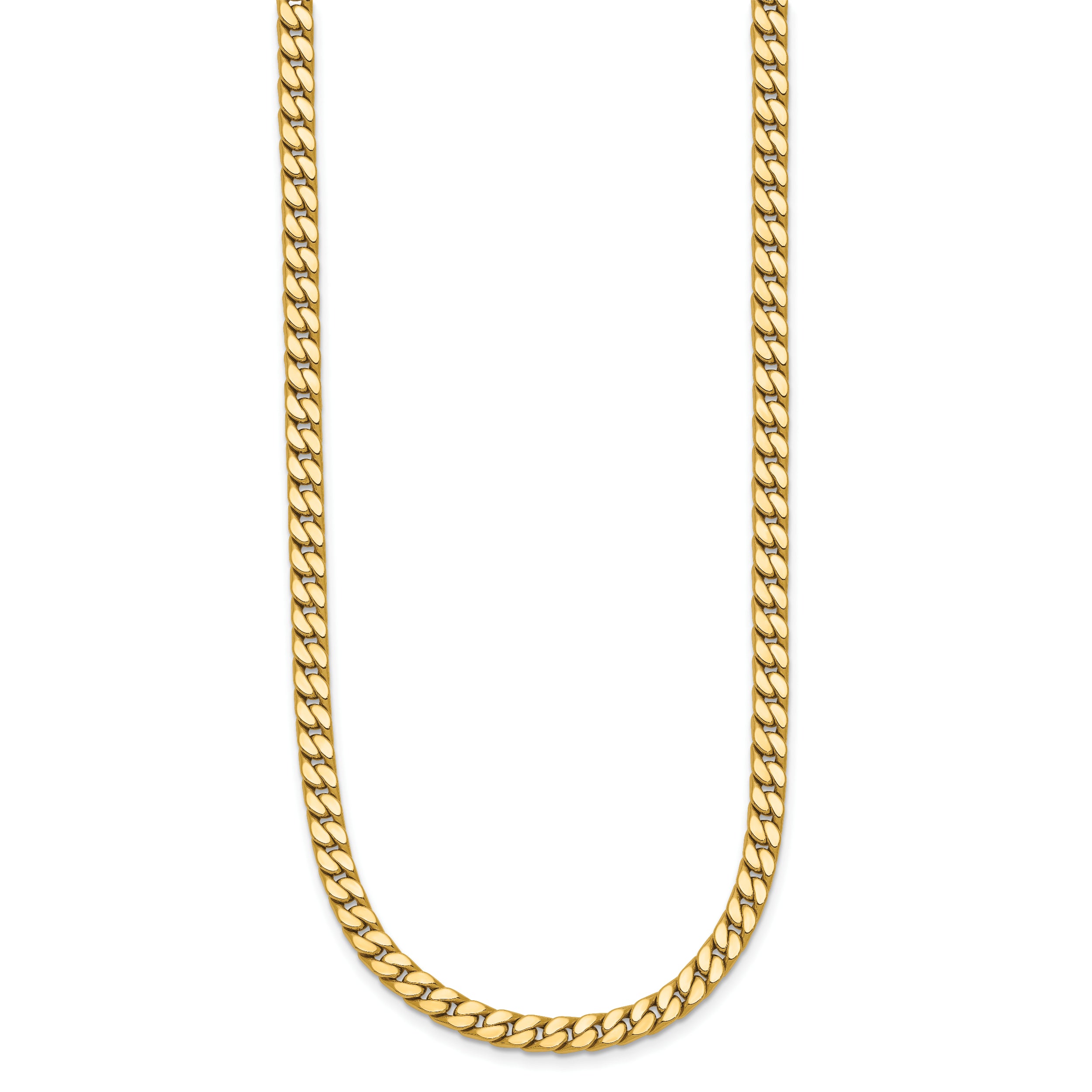14K Polished Fancy Curb Link Necklace