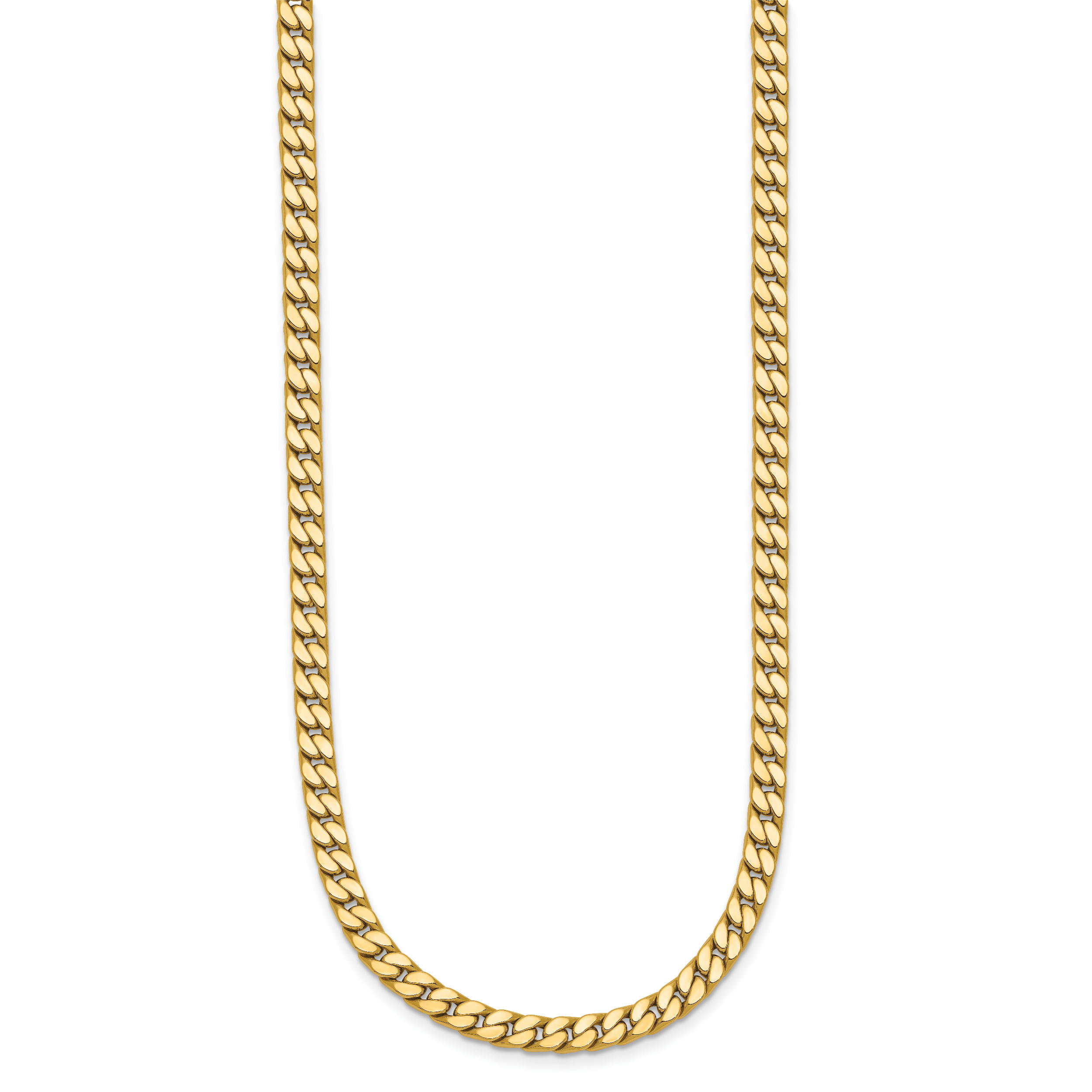 14K Polished Fancy Curb Link Necklace