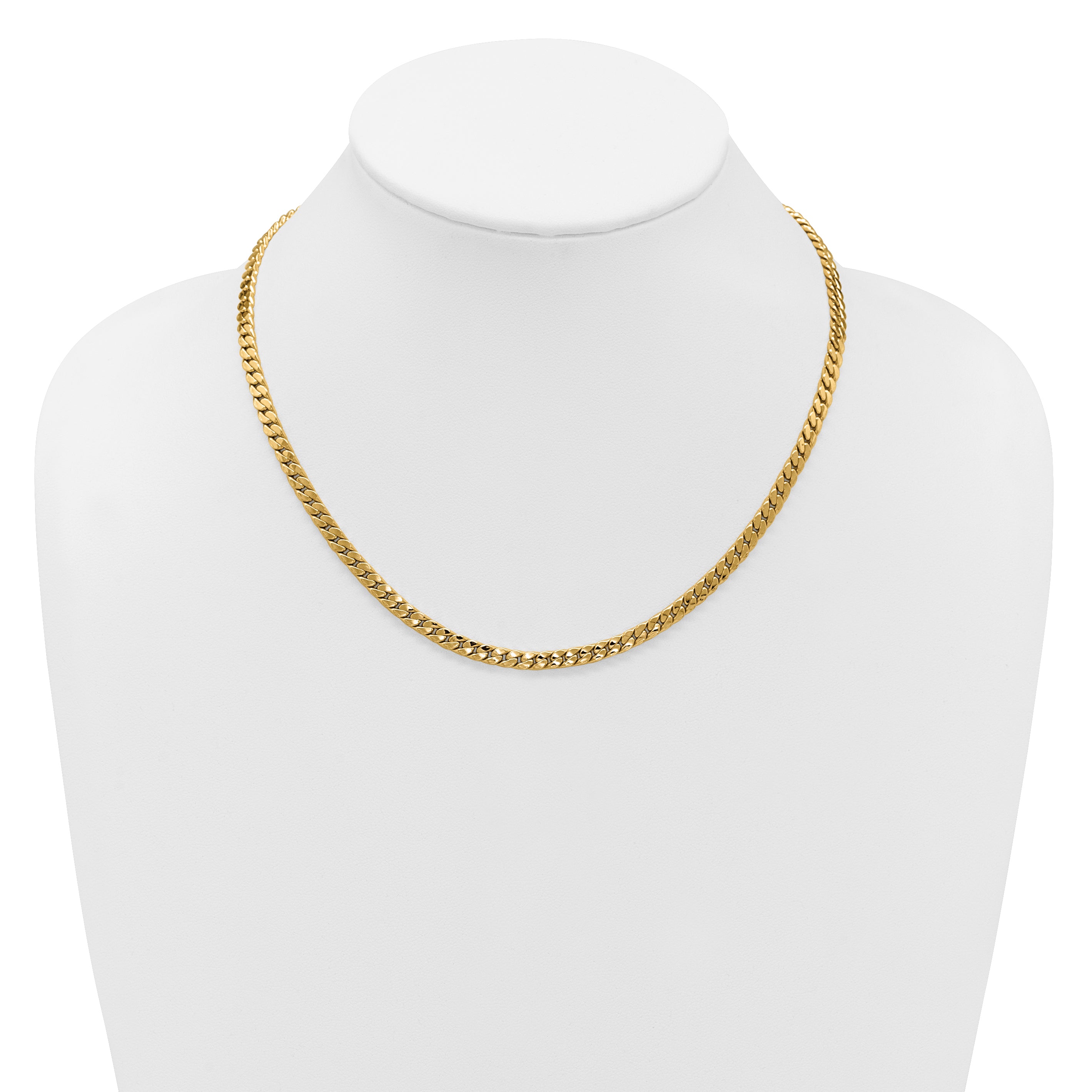 14K Polished Fancy Curb Link Necklace