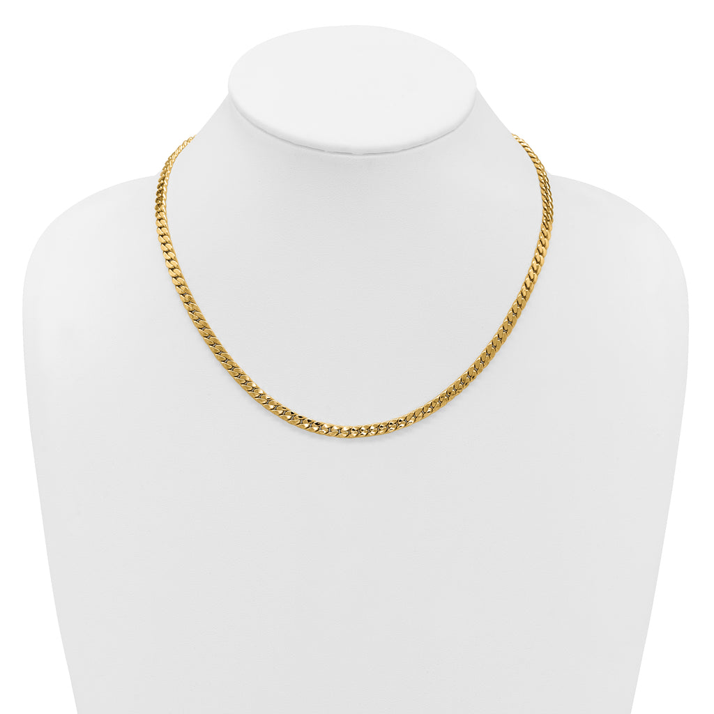 14K Polished Fancy Curb Link Necklace