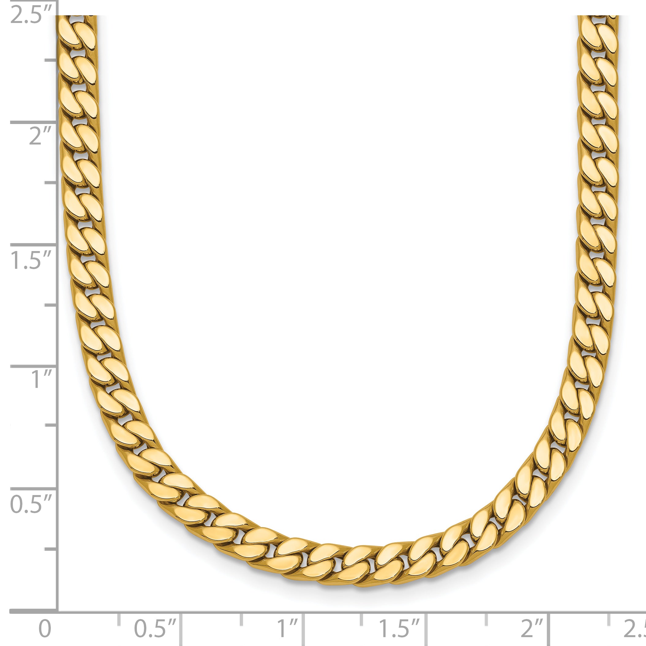 14K Polished Fancy Curb Link Necklace