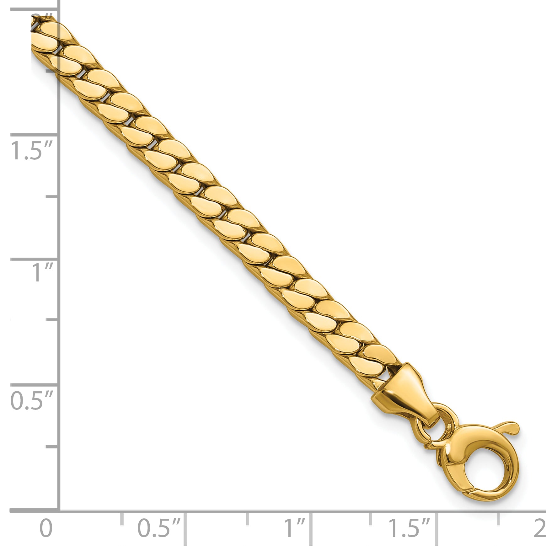 14K Polished Fancy Curb Link Bracelet