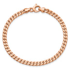 14K Rose Gold Polished Fancy Curb Link Bracelet