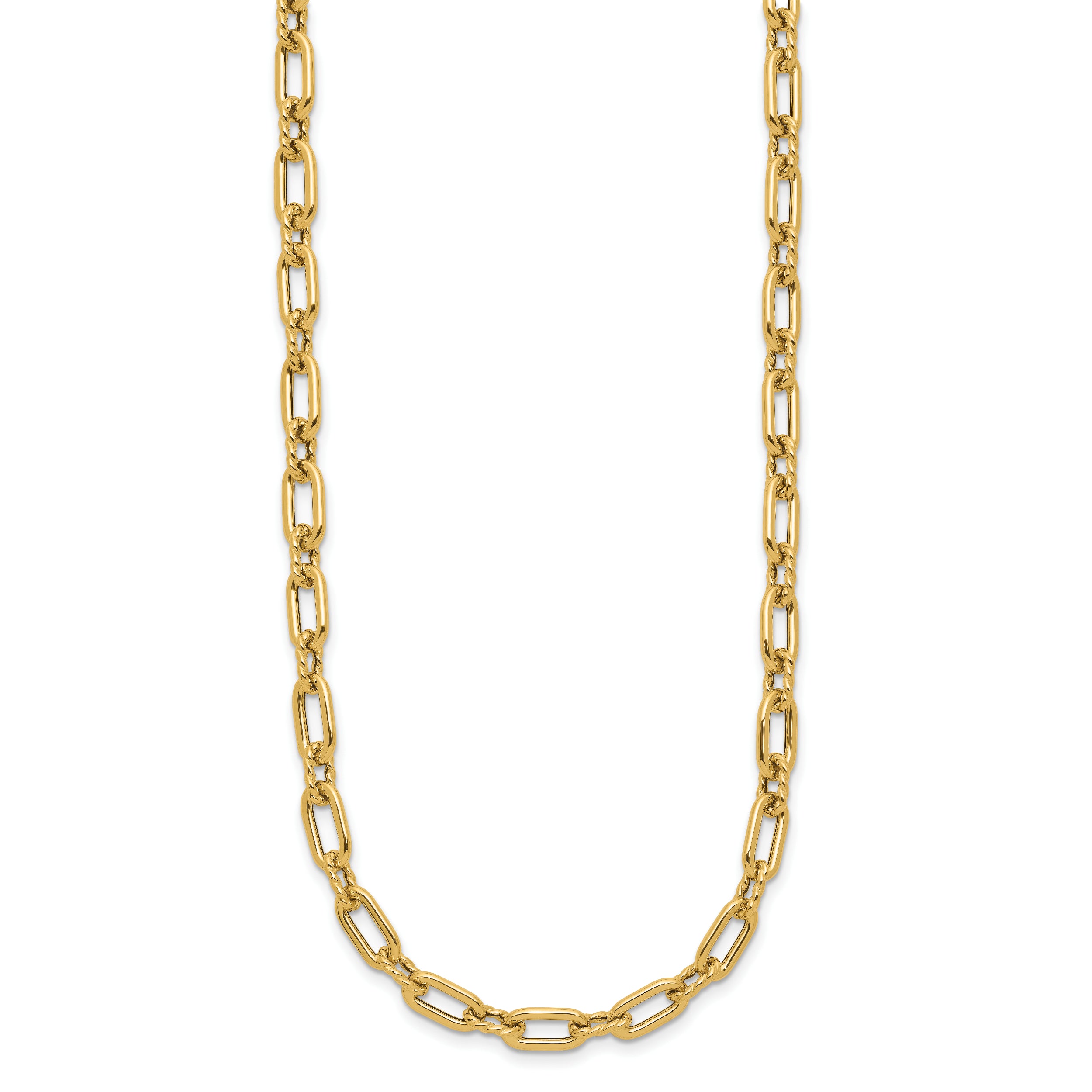 14K Polished and Twisted Fancy Toggle Necklace