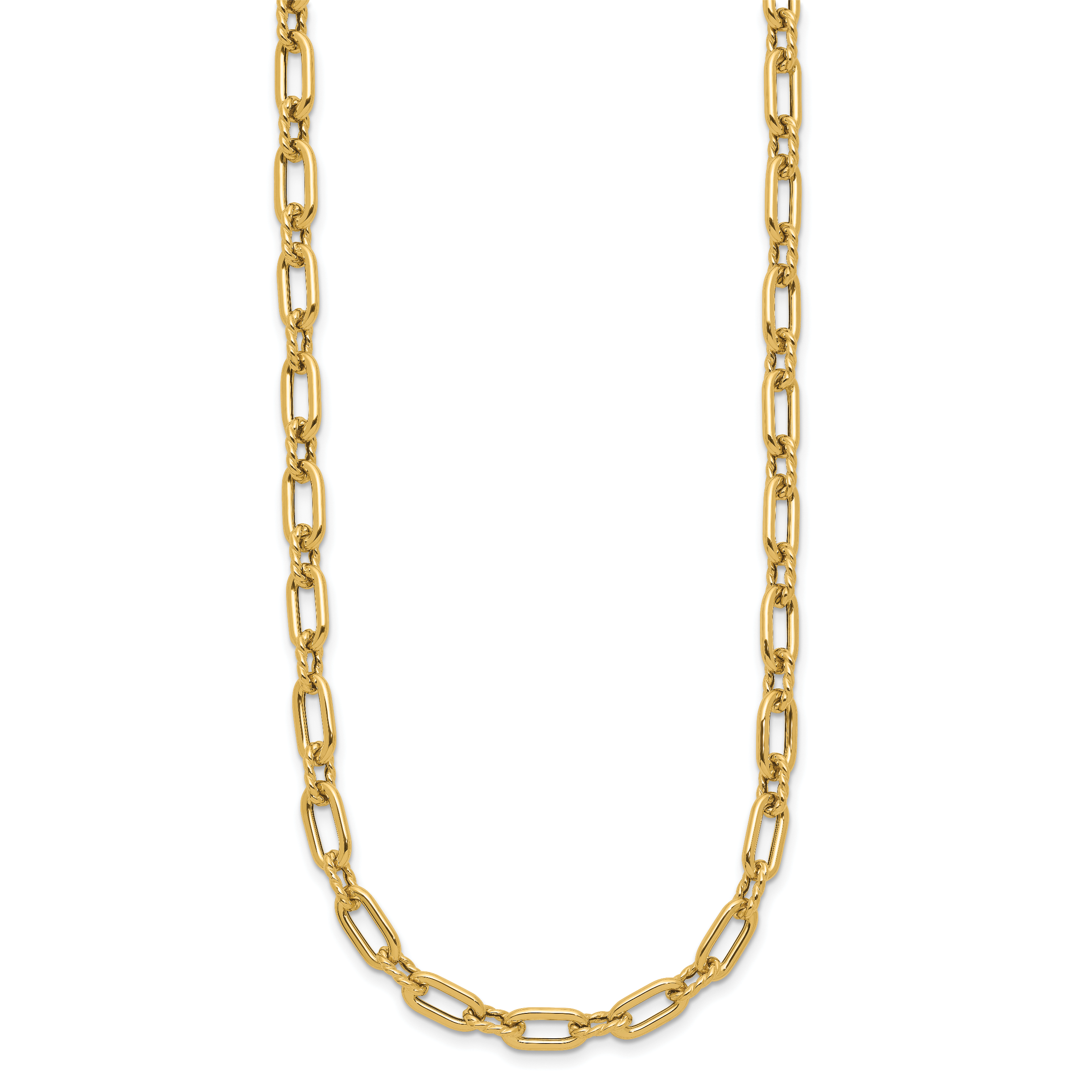 14K Polished and Twisted Fancy Toggle Necklace