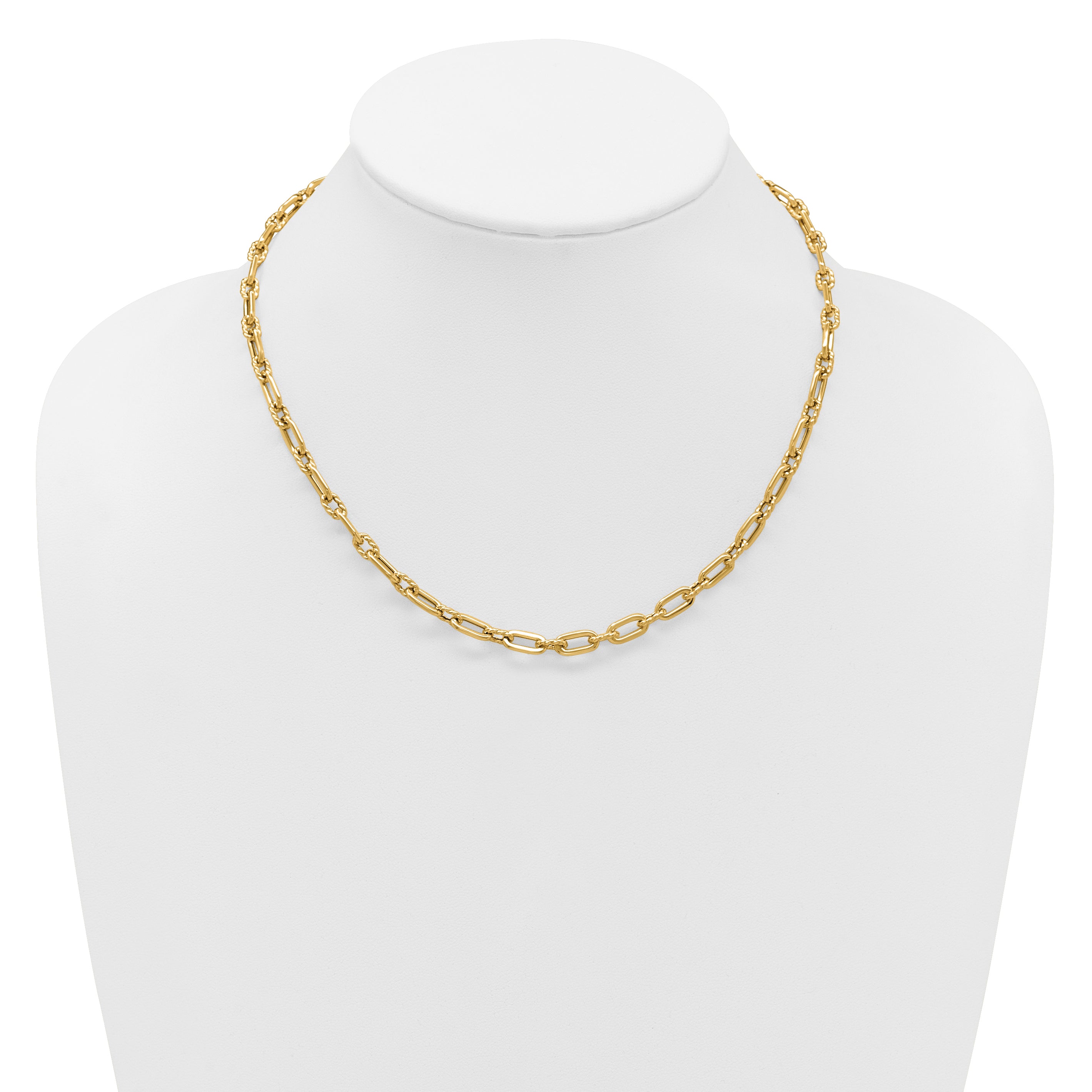14K Polished and Twisted Fancy Toggle Necklace