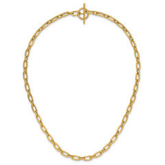 14K Polished and Twisted Fancy Toggle Necklace