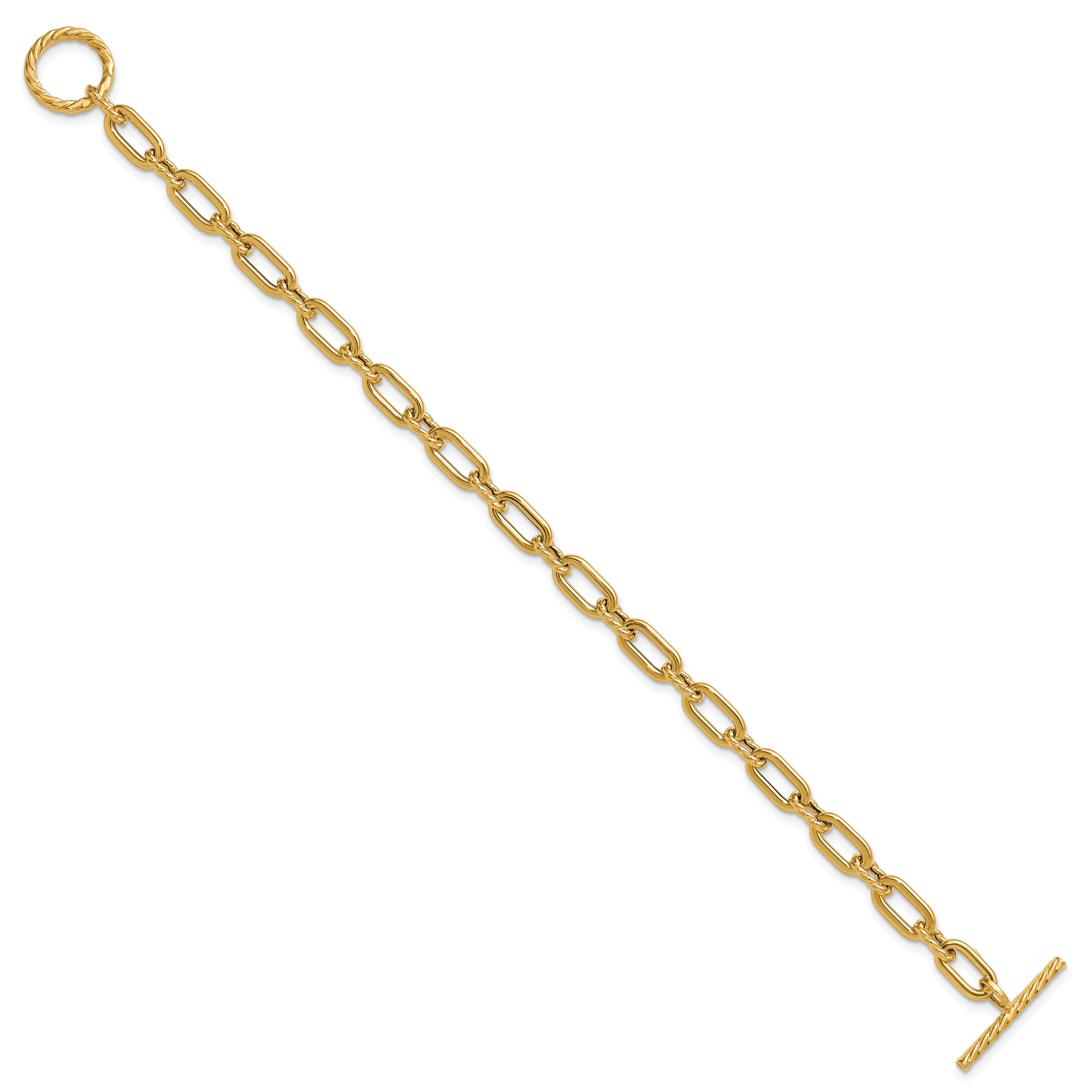14K Polished and Twisted Fancy Toggle Bracelet Secondary image