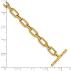 14K Polished and Twisted Fancy Toggle Bracelet