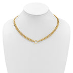 14K Polished Circle Accent Fancy Link Necklace